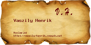 Vaszily Henrik névjegykártya